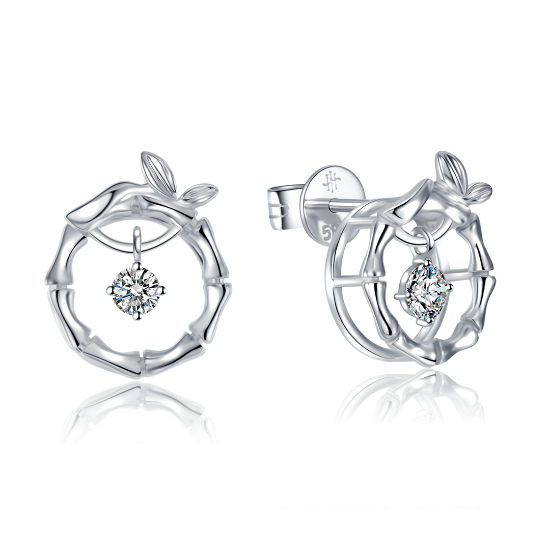 Lee Hwa Jewellery Swing Star Eden White Gold Earrings with Diamond