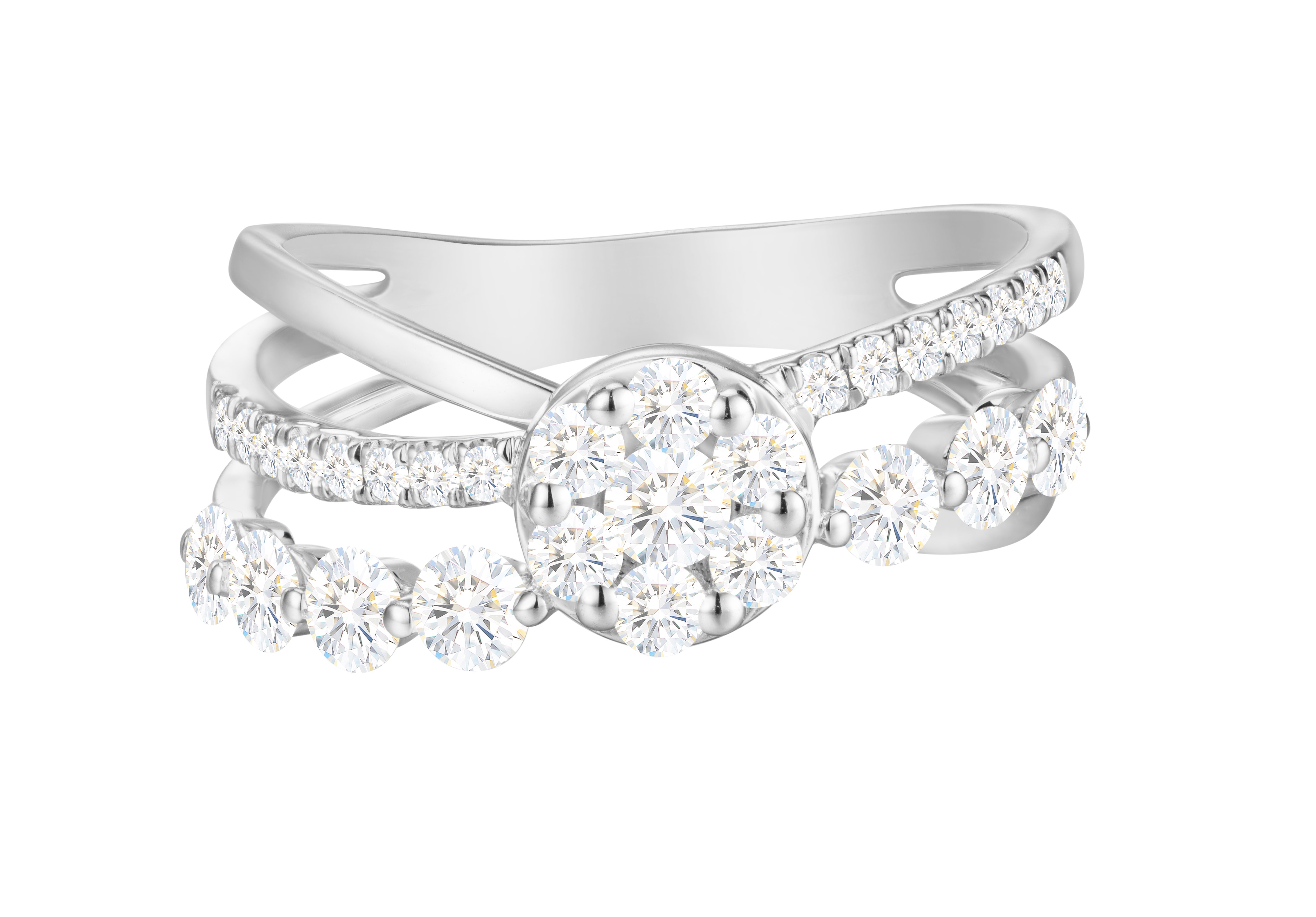 Lee Hwa Jewellery 18K White Gold Constell Ring with Diamonds